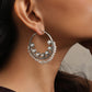 trueBrowns Silver Tone Pearl Hoop Earrings | Swadesiicart