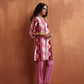 trueBrowns Pink Geometric Print Kurta Co-ord Set - Swadesiicart