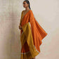 trueBrowns Orange Silk Ready To Wear Saree | Swadesiicart