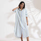 trueBrowns White Cotton Multi Stripe Shirt Dress | Swadesiicart