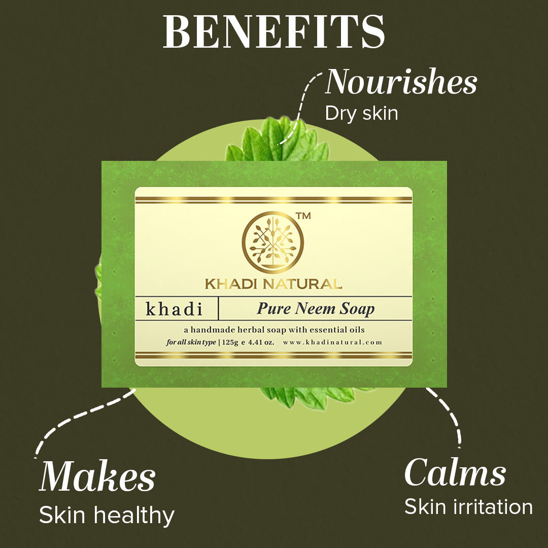 Khadi Natural Pure Neem Soap Combo Pack Of 8 – 125gm Each