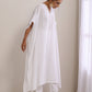 trueBrowns White Dobby Panel Kaftan Kurta Pant Set | Swadesiicart