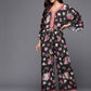 Ahalyaa Printed Crepe Basic Jumpsuit With Lace Inserts | Swadesiicart