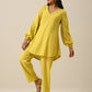 trueBrowns Lime Slub Textured Short Co-Ord Set - Swadesiicart
