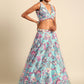 House of Panchhi Turquoise Blue Organza Sequins And Zarkan Embroidery Lehenga Choli & Dupatta | Swadesiicart