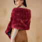 InWeave Women's Bright Rust Fur Cape - Swadesiicart
