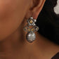 trueBrowns Silver Tone Oval Drop Earrings | Swadesiicart