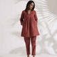 trueBrowns Pink Slub Pleated Co-ord Set - Swadesiicart
