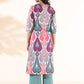 trueBrowns Green Cotton Ikat Kurta Pant Set | Swadesiicart