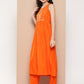 InWeave Women's Orange Mirror Work Aline Strappy Kurta Set Blue Fuchsia Or Dupatta - Swadesiicart