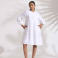 trueBrowns White Cotton Schiffli Short Dress | Swadesiicart