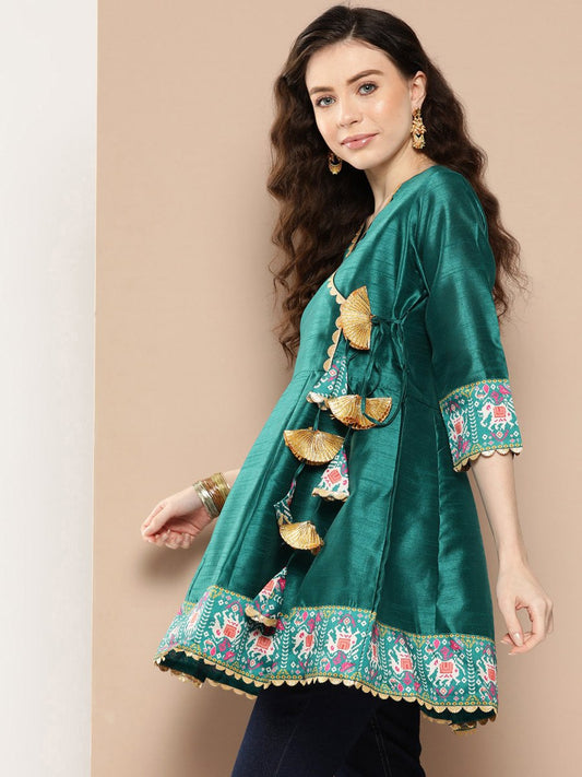 Ahalyaa Embroidered Ethnic Tunic | Swadesiicart