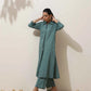 trueBrowns Green Cotton Linen Kurta Pant Set | Swadesiicart