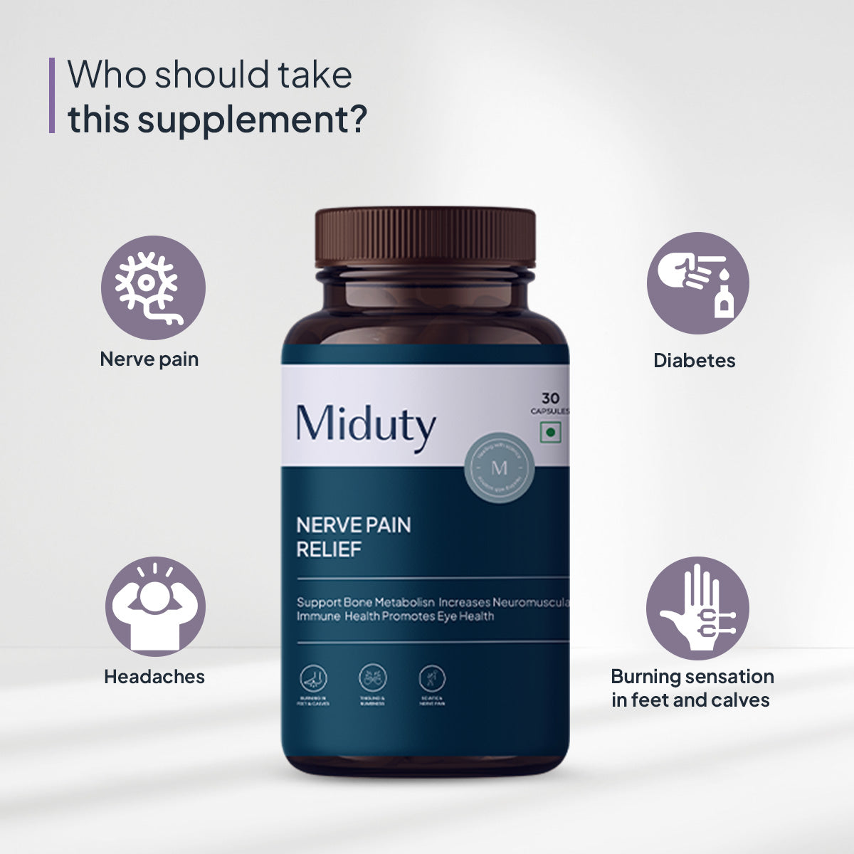 Miduty by Palak Notes Nerve Pain Relief Capsules - Swadesiicart