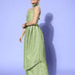 InWeave Women's Green Small Boota Print Strappy Set With Dupatta - Swadesiicart