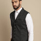 Even Apparels Men's Black Waistcoat with Notched Lapel | Swadesiicart
