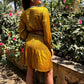 Noroke Yellow silk cut out short dress | Swadesiicart