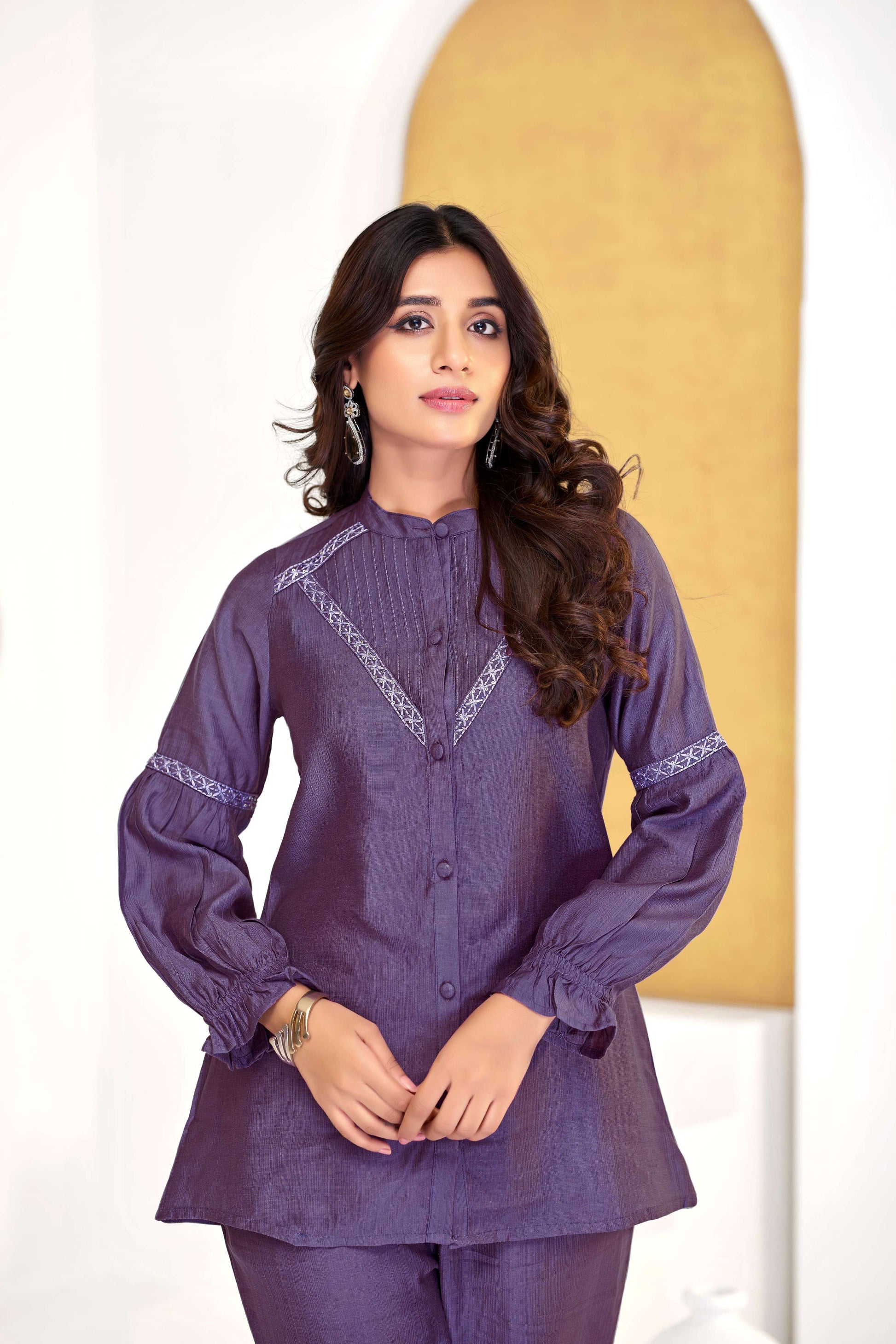 BulBul Mahi Purple Co-Ord Set - Swadesiicart