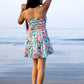 Noroke Linen Blue Floral Mini Tiered Dress - Printed | Swadesiicart