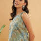InWeave Dull Green Leaf Floral Print W/U Top - Swadesiicart