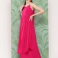 InWeave Women's Fuchsia Strappy Set W Dark Green Camelia Or Dupatta - Swadesiicart