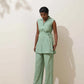 trueBrowns Mint Green Cotton Linen Co-Ord Set - Swadesiicart