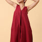 trueBrowns Cotton Linen Maroon Sleeveless Kurta Pant Set | Swadesiicart