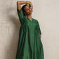 trueBrowns Dark Green Silk Arkali Flared Kurta Set | Swadesiicart