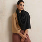 trueBrowns Black Reversible Woollen Stole | Swadesiicart