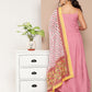 InWeave Women's Light Pink Ray Strappy Kurta Set With Printed Cotton Dupatta - Swadesiicart