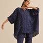 trueBrowns Blue Bandhani Silk Printed Boxy Fit Co-Ord Set - Swadesiicart