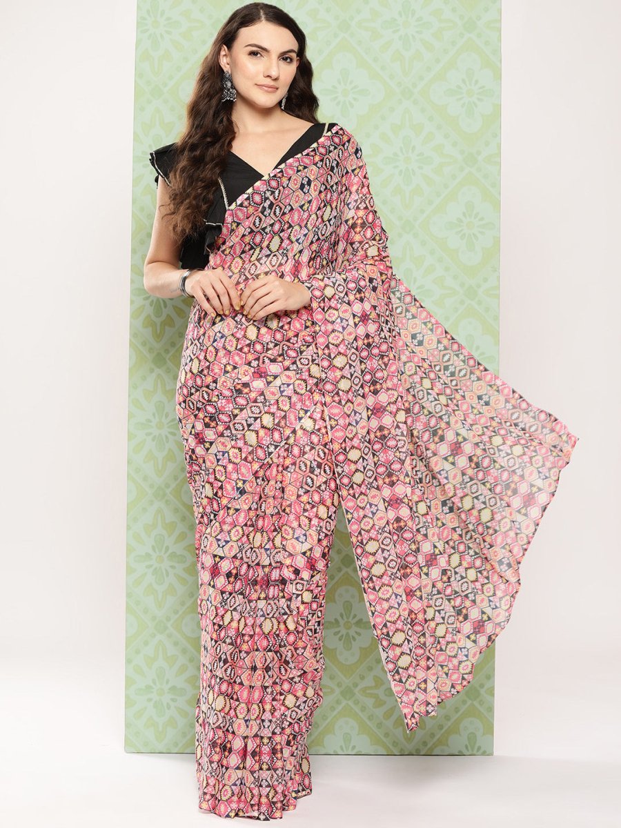 Ahalyaa Poly Chiffon Saree | Swadesiicart