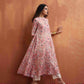 trueBrowns Pink Flared Anarkali Kurta Set | Swadesiicart