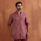 trueBrowns Men's Rust Cotton Dobby Short Kurta | Swadesiicart