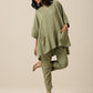 trueBrowns Sage Slub Texture Boxy Fit High Low Co-Ord Set - Swadesiicart