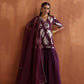 trueBrowns Purple Metallic Sharara Dupatta Set | Swadesiicart