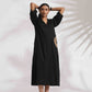 trueBrowns Black Cotton Embroidered Dress | Swadesiicart