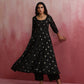 trueBrowns Black Viscose Silk Kurta Set | Swadesiicart