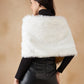 InWeave Women's Pure White Faux Fur Cape - Swadesiicart