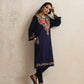 trueBrowns Blue Floral Embroidered Woollen Phiran Kurta | Swadesiicart