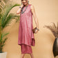 InWeave Women's Wine Lurex Short Pallazo Kurta Set - Swadesiicart