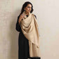 trueBrowns Beige Floral Jaal Woollen Stole | Swadesiicart