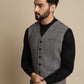 Even Apparels Men's Black Woolen Waistcoat with welt pockets | Swadesiicart