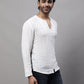 Even Apparels White Pure Cotton Open Neck Kurta | Swadesiicart