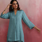 trueBrowns Light Blue Modal Straight Kurta Co-ord Set - Swadesiicart