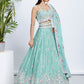 House of Panchhi Burgundy Georgette Sequins, Mirror And Thread Embroidery Lehenga Choli & Dupatta | Swadesiicart