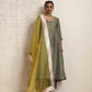 trueBrowns Green Tissue Anarkali Kurta Dupatta Set | Swadesiicart
