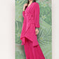 InWeave Women's Magenta Tie Up Kurta Set W Navy Pink Or Dupatta - Swadesiicart