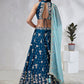 House of Panchhi Teal Pure Georgette Sequins And Thread Embroidery Lehenga Choli & Dupatta | Swadesiicart
