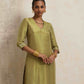 trueBrowns Green Tissue Straight Kurta Set | Swadesiicart